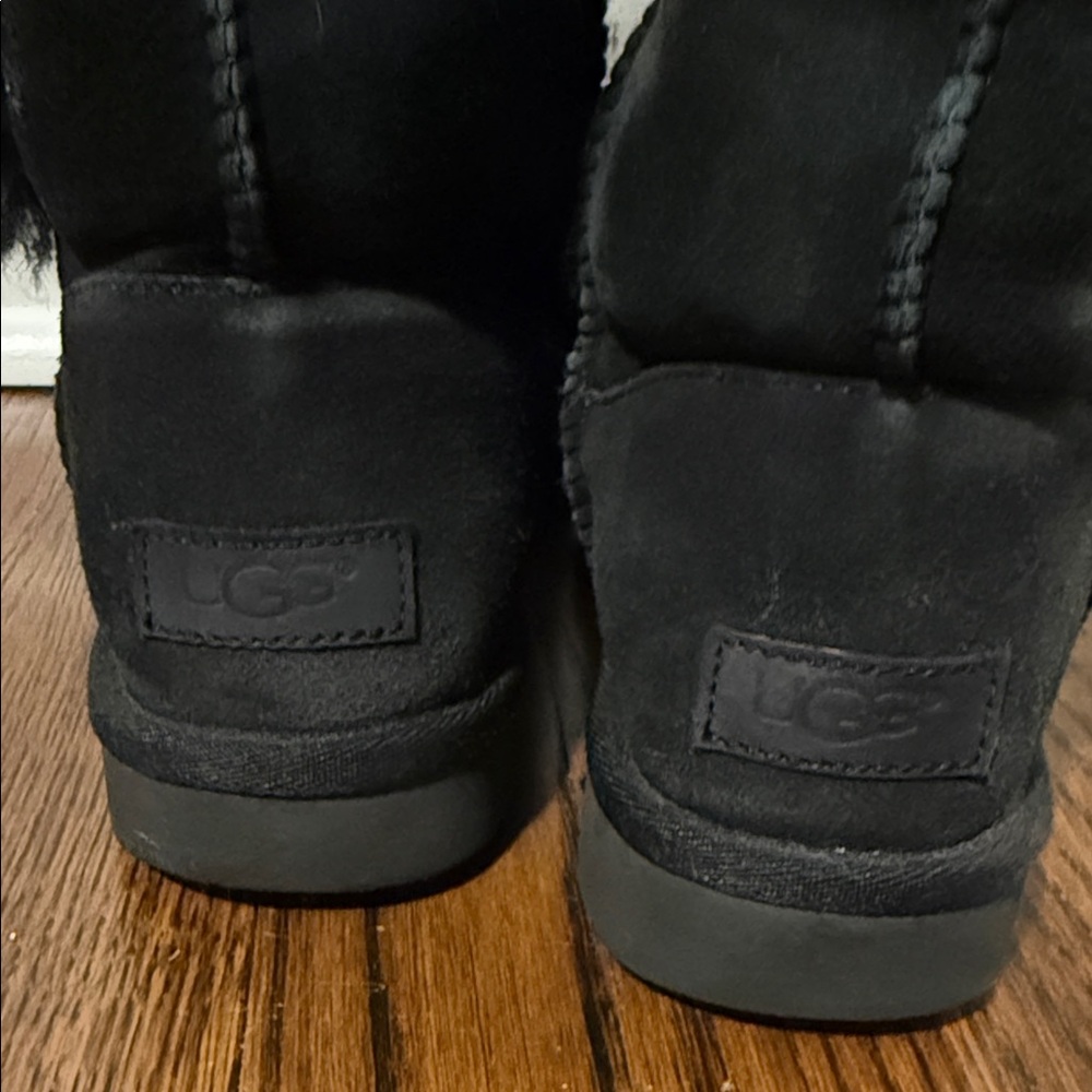 Ugg Bailey Button Black Suede Boots - Picture 4 of 10